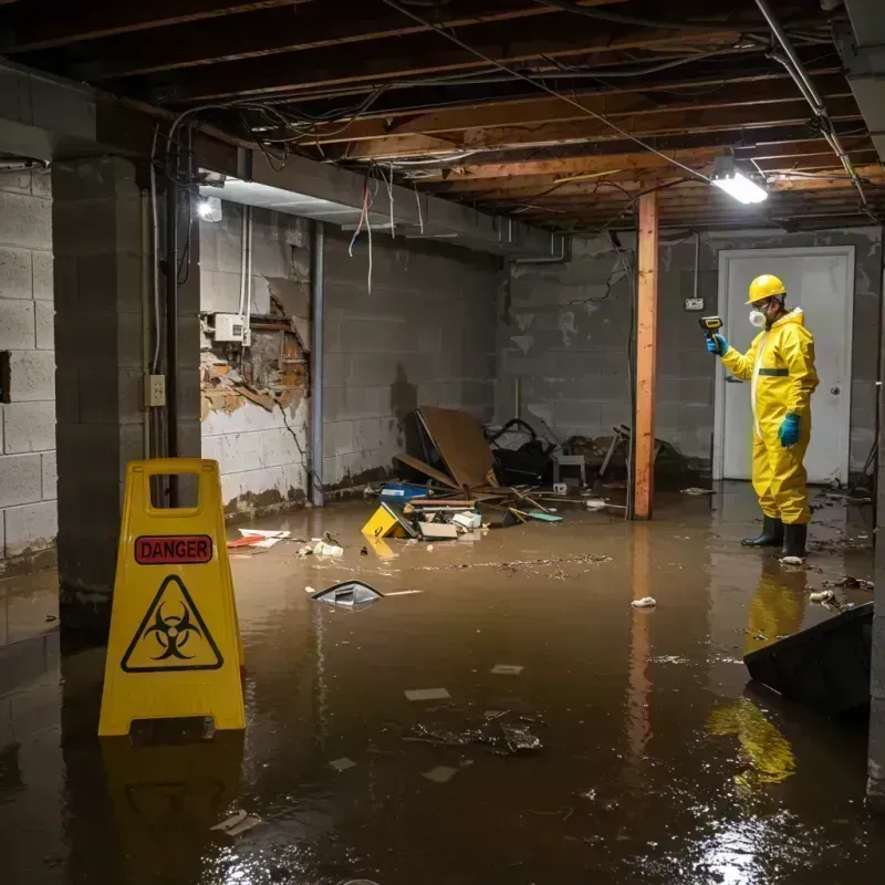 Flooded Basement Electrical Hazard in Swansea, IL Property